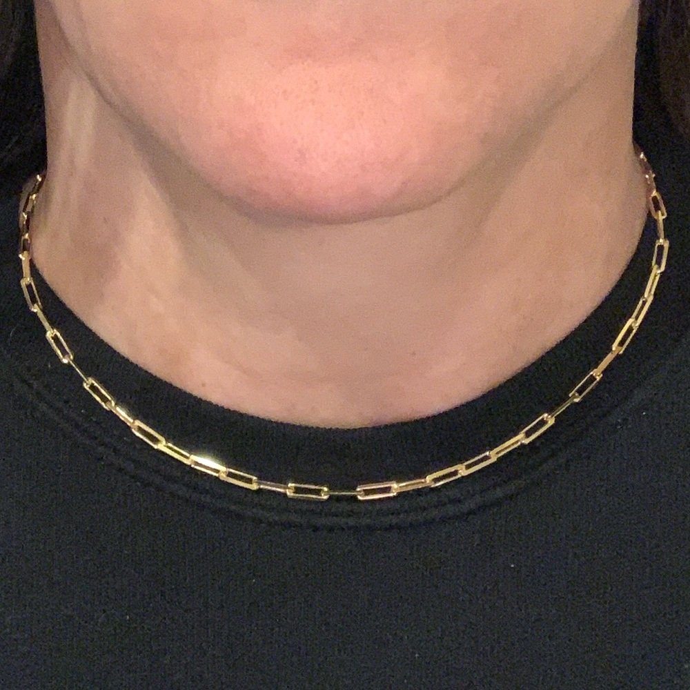 4mm New Gold plated Paperclip Link Chain 20” - Picture 9 of 9